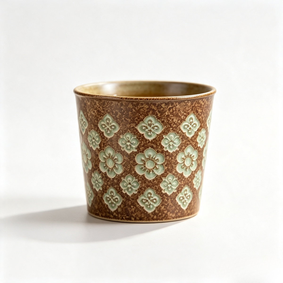 Distressed Speckled Floral Conical Tea Tumbler