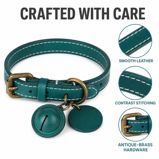 Adjustable Leather Pet Collar