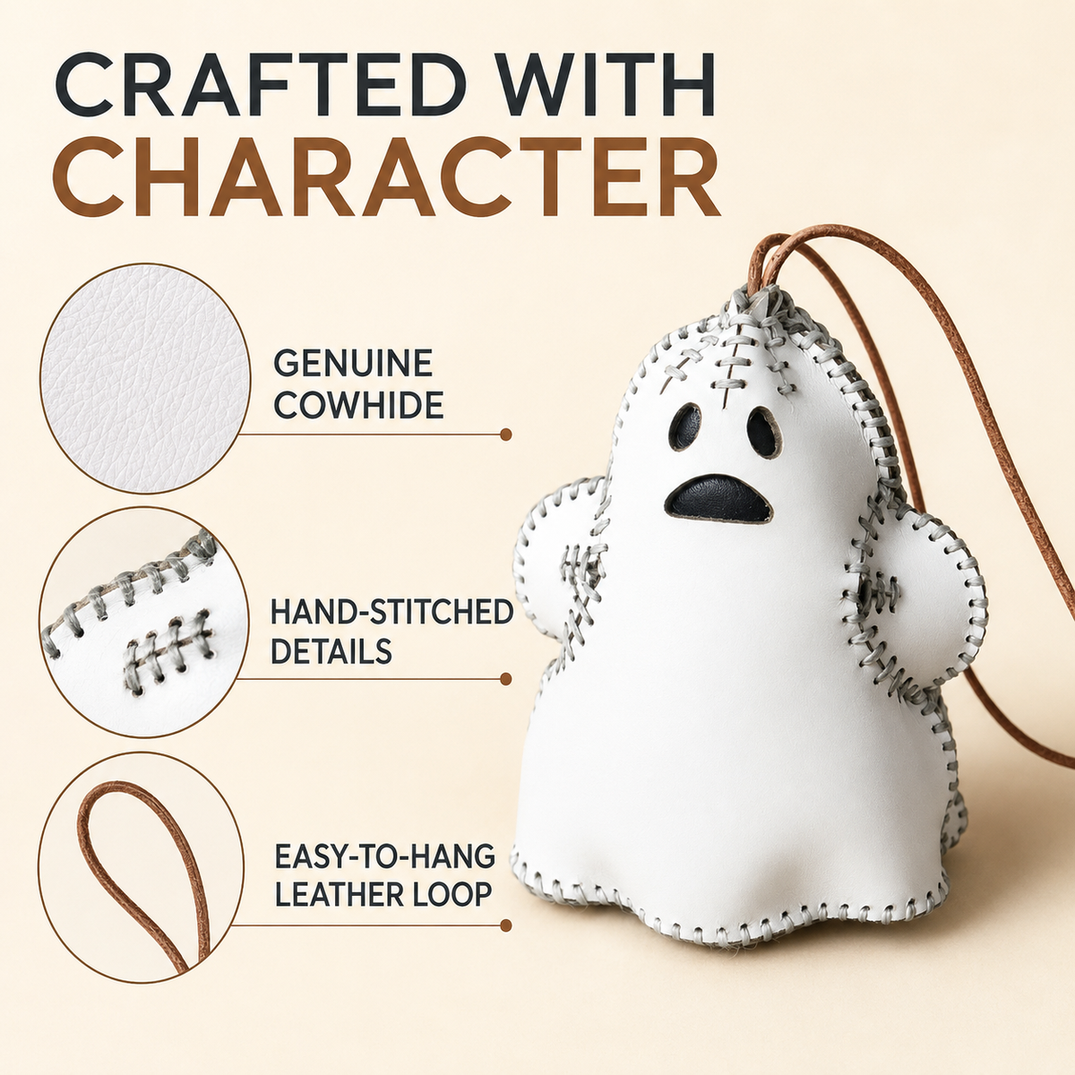 Cartoon Ghost Cowhide Decor Ornament