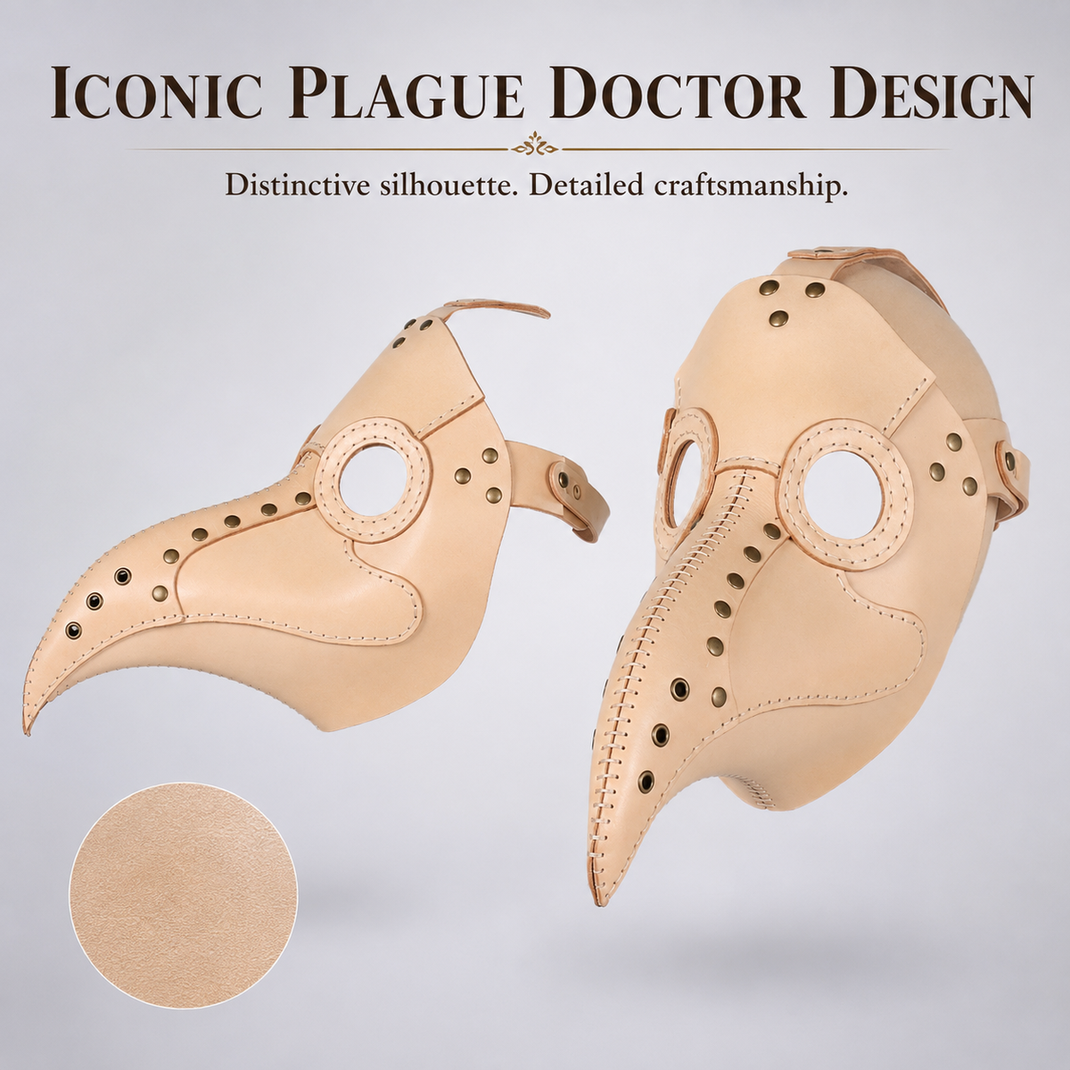 Bird Beak Plague Doctor Leather Mask