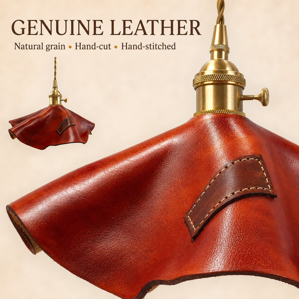 Handmade Patch Leather Pendant Lamp