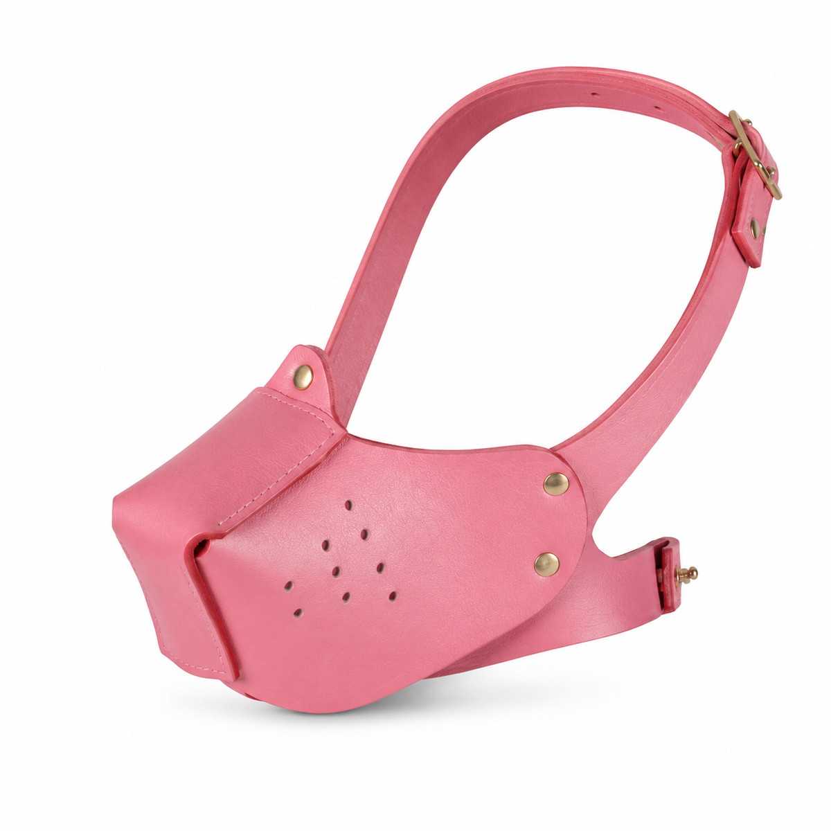 Pink Leather Puppy Muzzle Mask