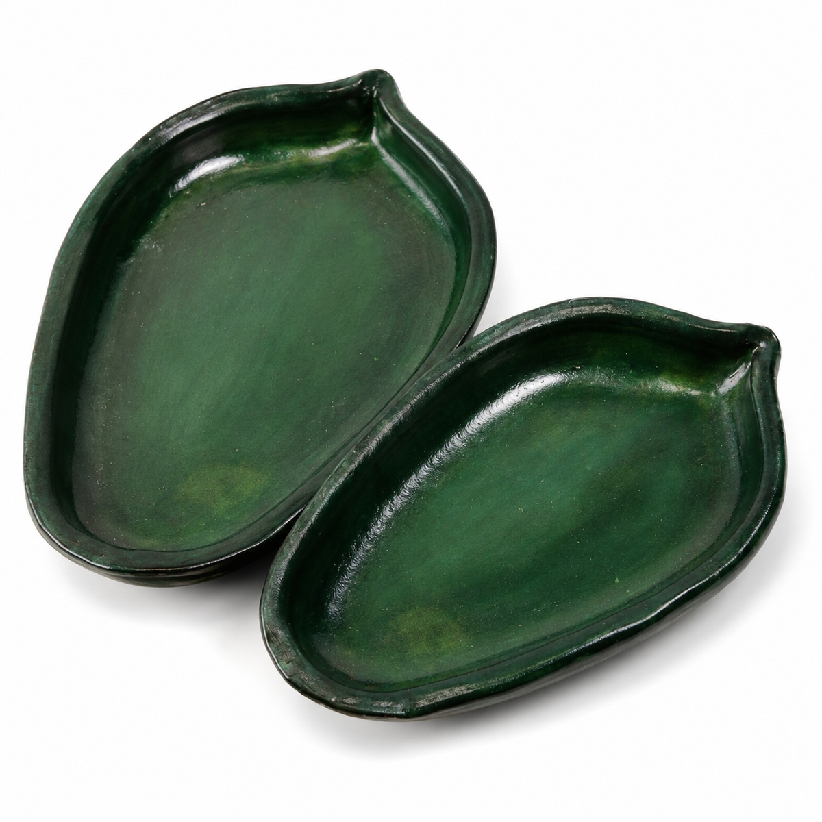 Double Lotus Leaf Leather Tray