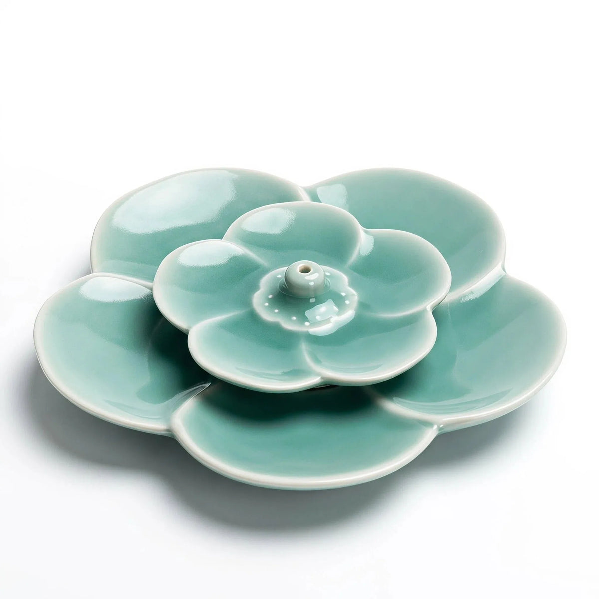 Celadon Lotus Incense Stick Holder