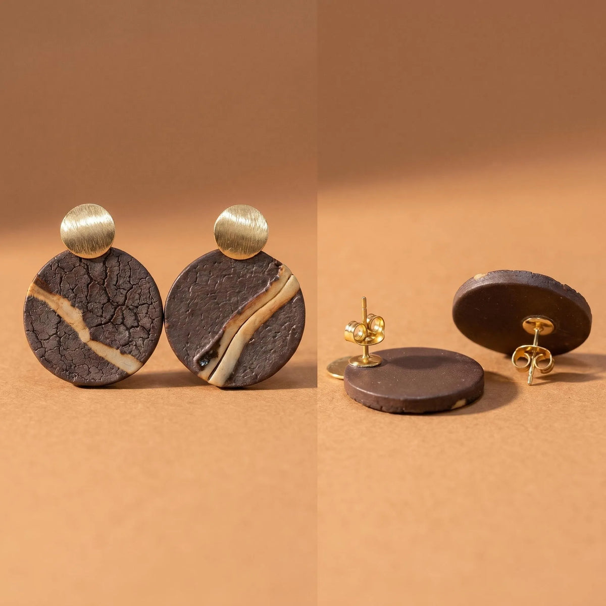 Kintsugi Stone ear stud
