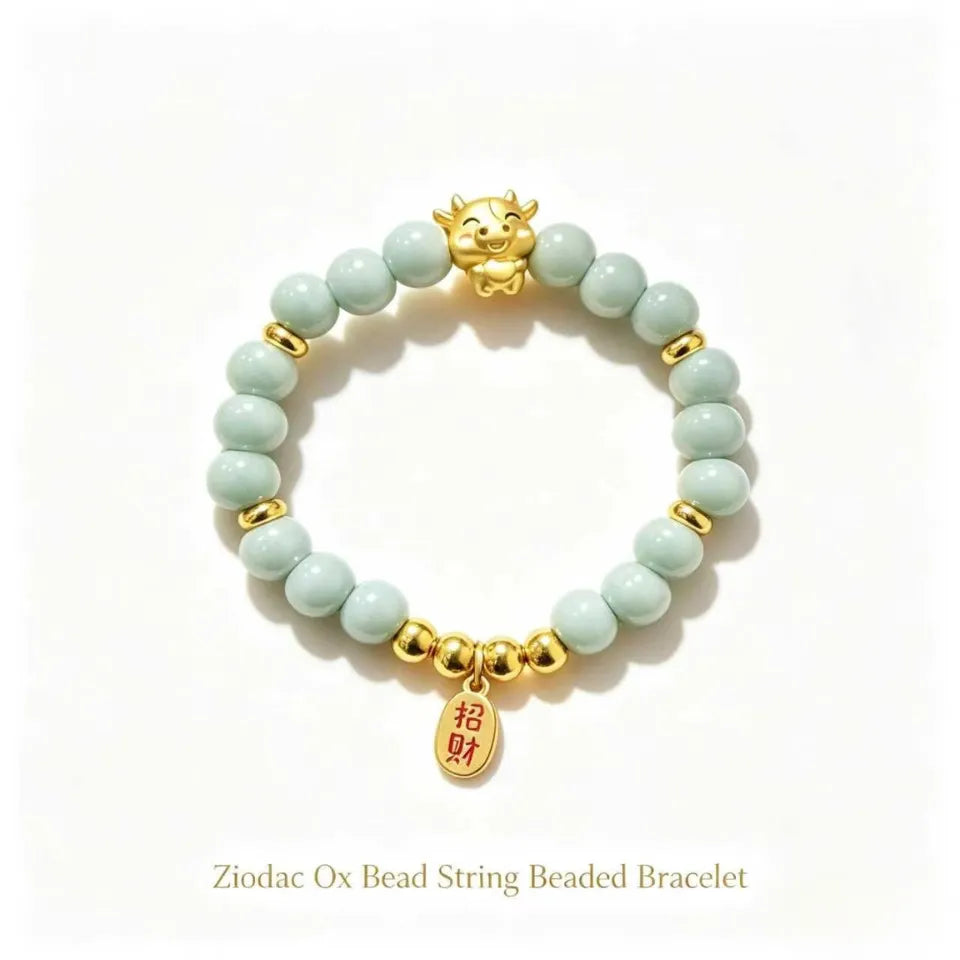 Zodiac Ox Bead String Beaded Bracelet