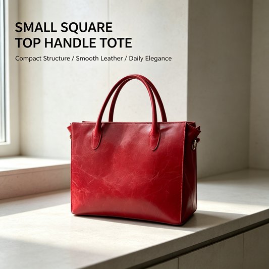 Small Square Top Handle Tote Purse