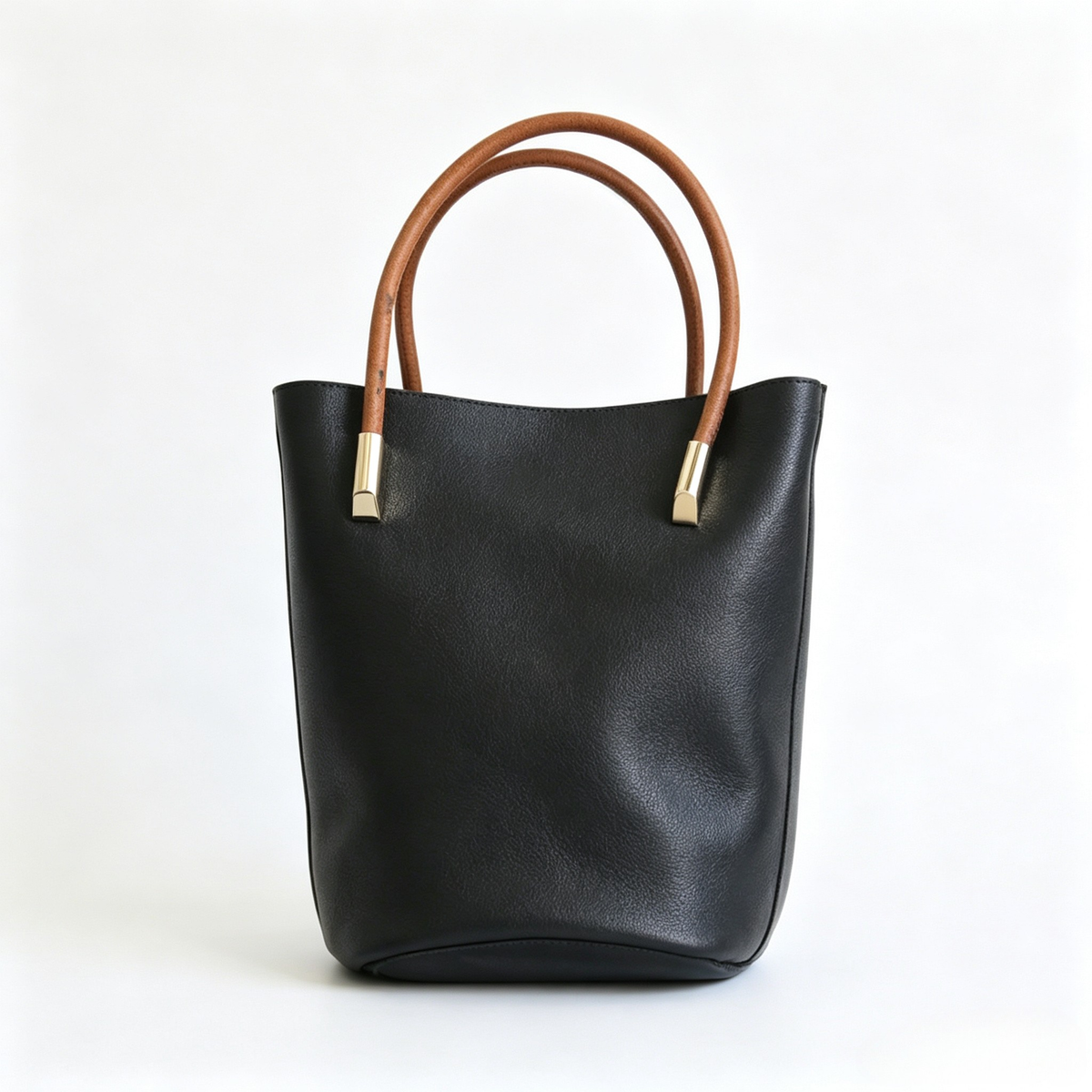 Black Two-Tone Bucket Tote