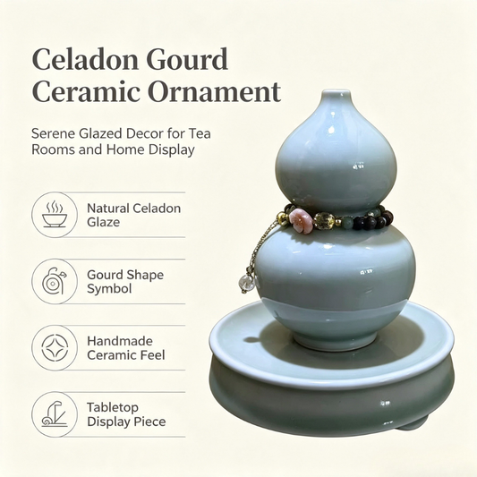 Celadon Gourd Ceramic Ornamen