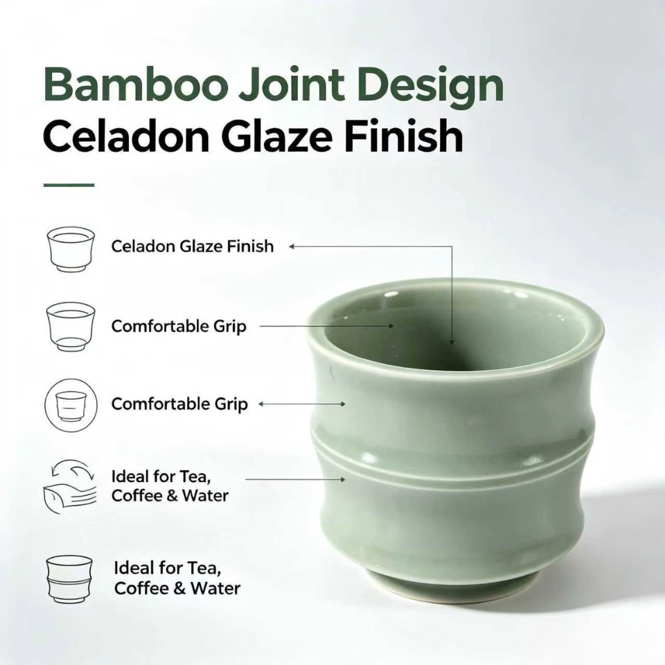 Celadon Bamboo Joint Teacup