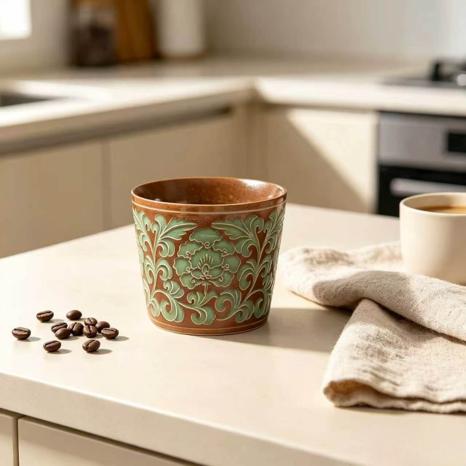 Bao Xiang Floral Ceramic cup