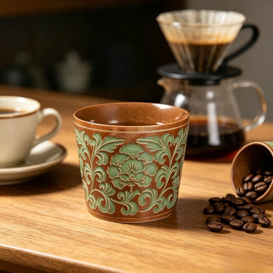 Bao Xiang Floral Ceramic cup
