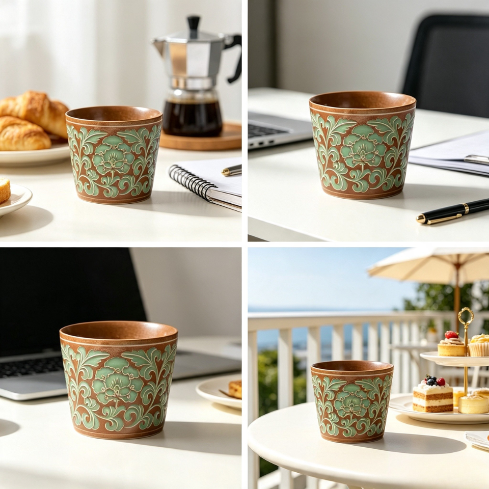 Bao Xiang Floral Ceramic cup