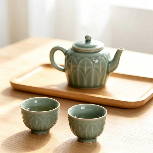 Lucky Lotus Year Tea Set (1 Teapot & 2 Cups)