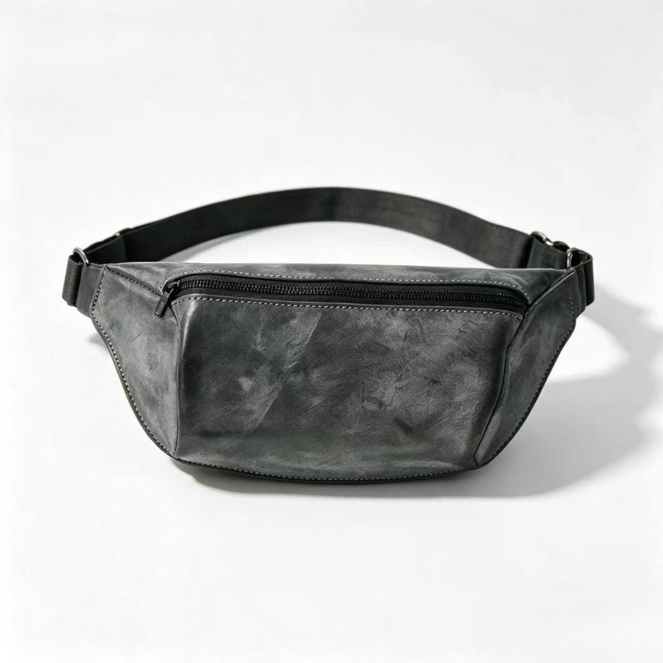 Vintage Leather Chest Bag for Men