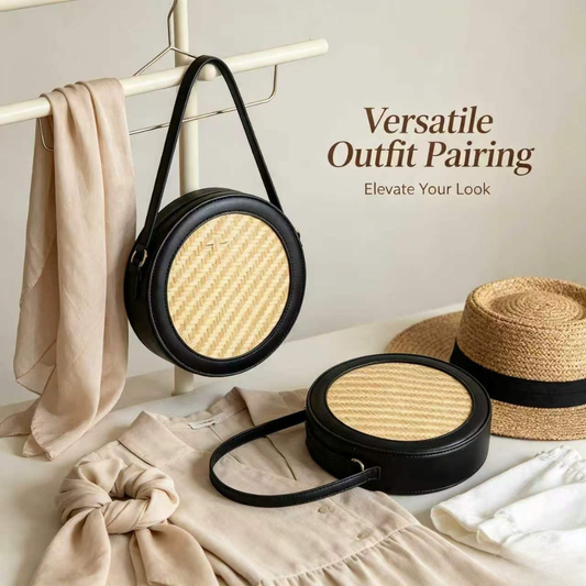 Bamboo Round Cake Shaped Mini Purse