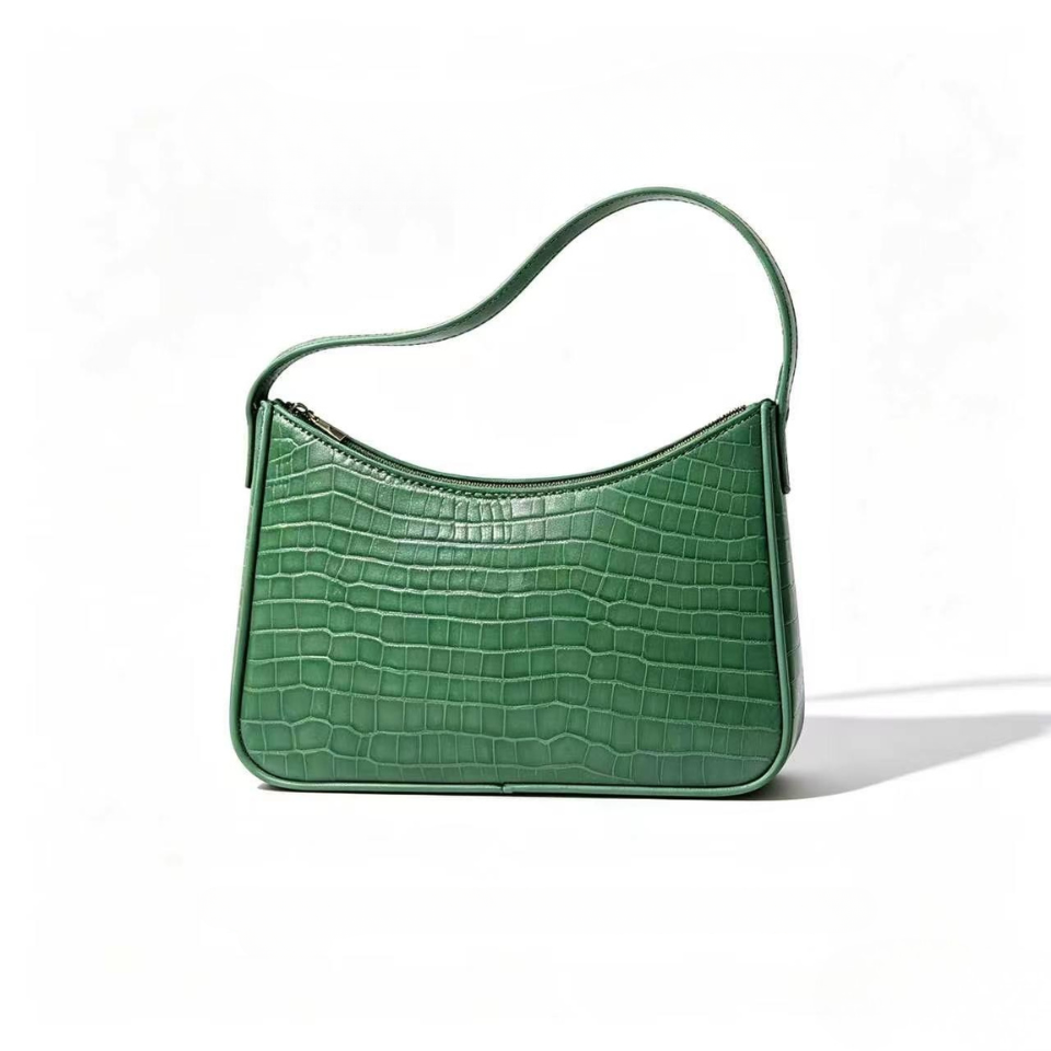 Croc Textured Underarm Shoulder Bag