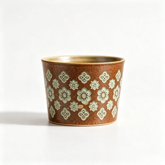 Antique Floral Straight Tumbler Mug