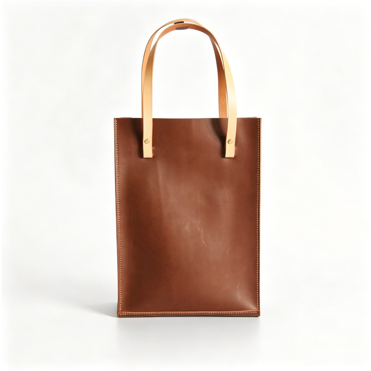 Soft Leather Shopping Tote Bag