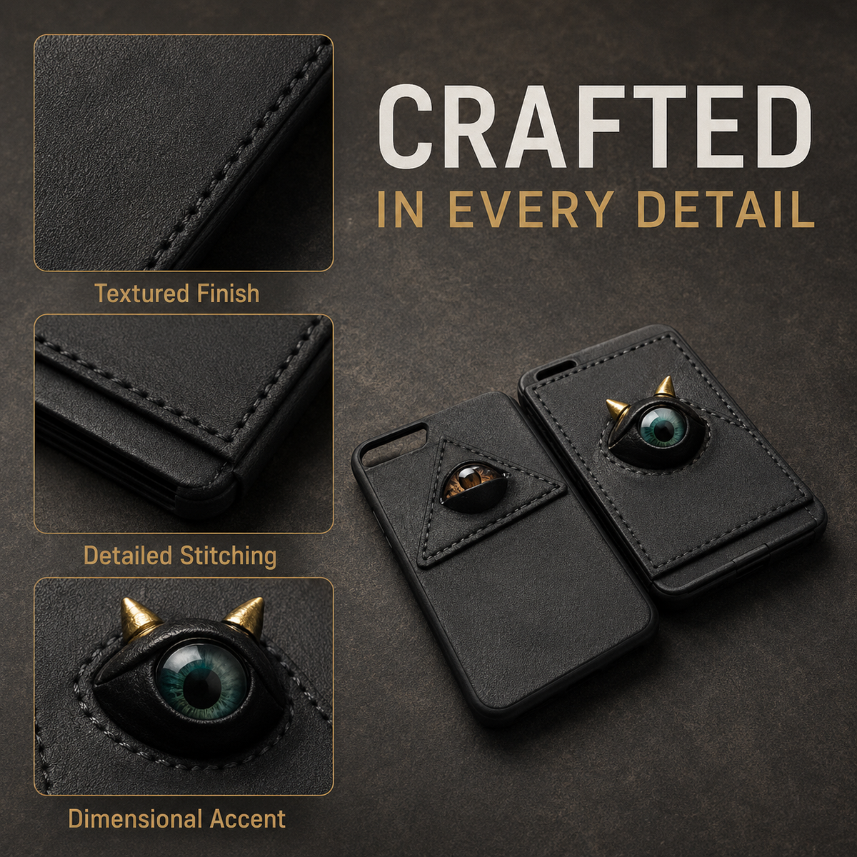 Stereo Demon Eye Embossed Phone Cover
