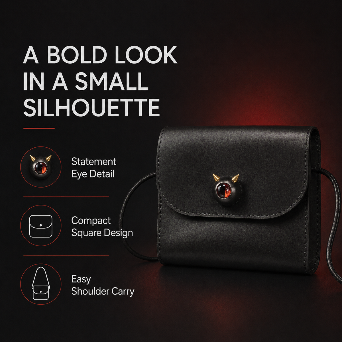 Stereo Demon Eye Small Square Shoulder Purse