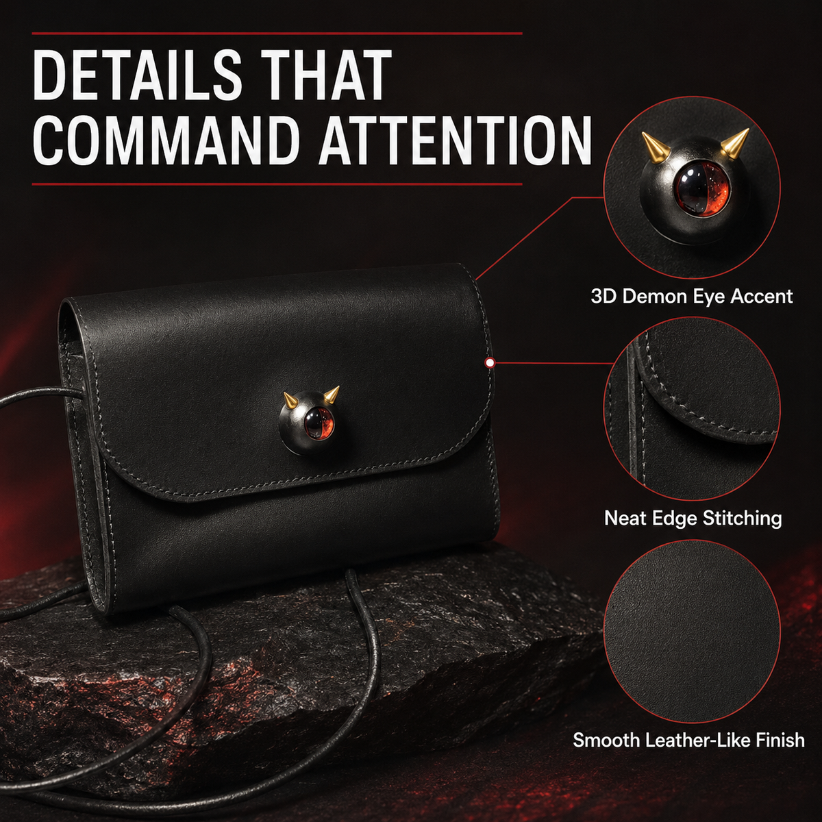 Stereo Demon Eye Small Square Shoulder Purse