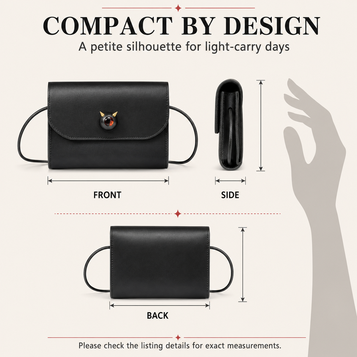 Stereo Demon Eye Small Square Shoulder Purse