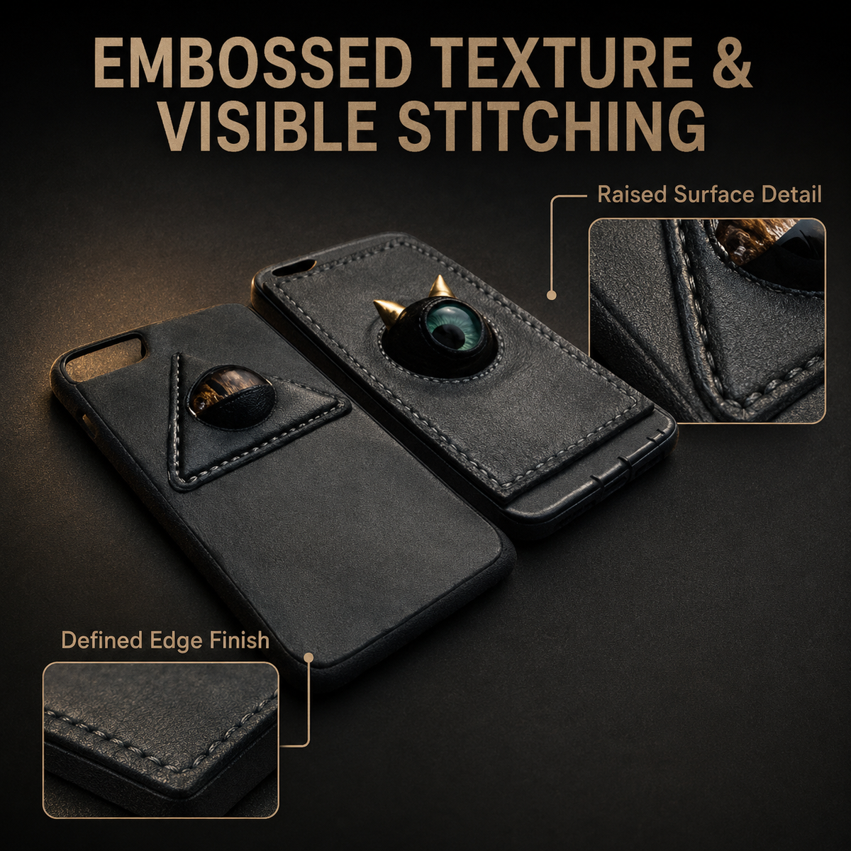 Stereo Demon Eye Embossed Phone Cover