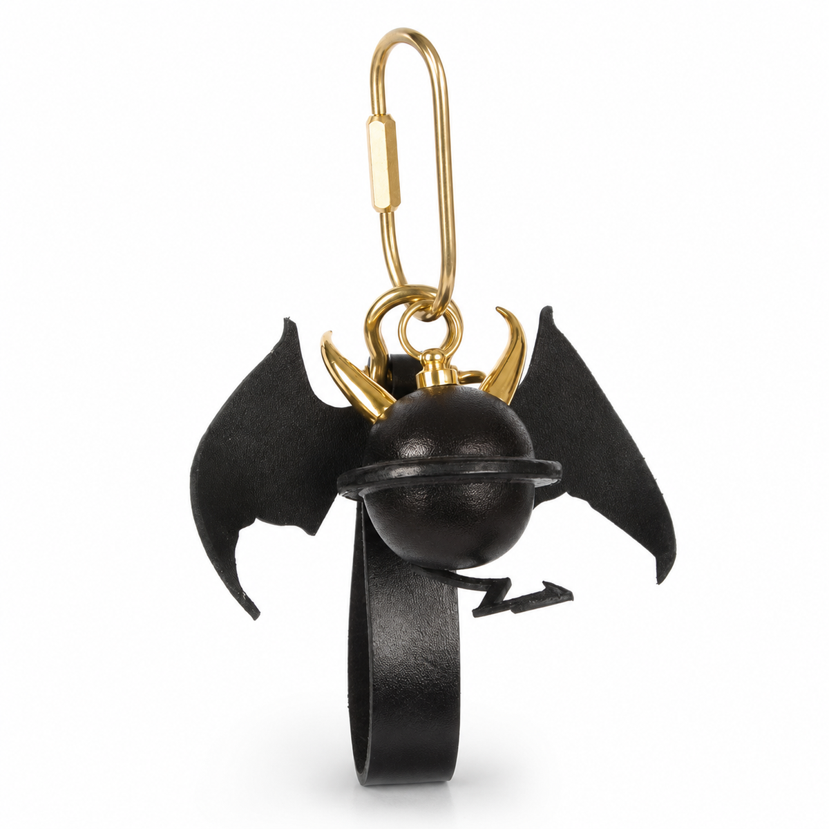 Leather Mini Devil Wing Keychain Charm