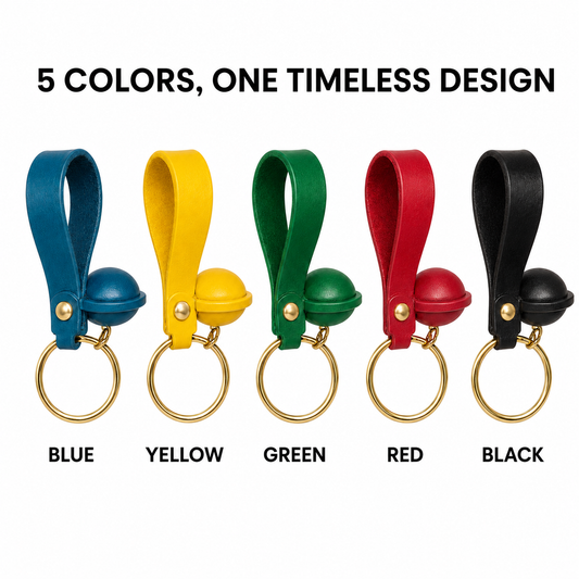 Multi-color Leather Dome Key Ring