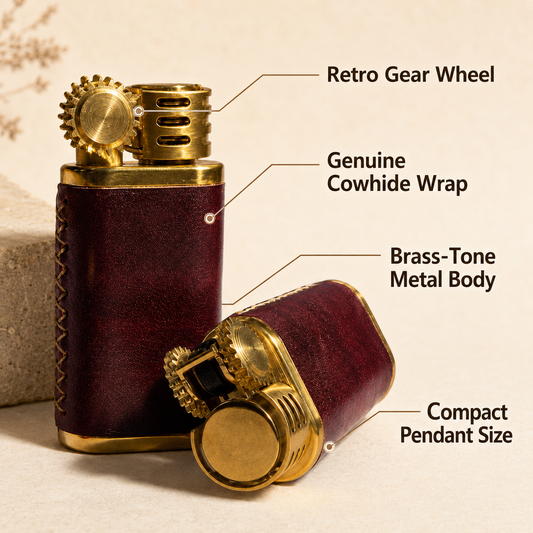 Retro Cowhide Gear Flint Lighter