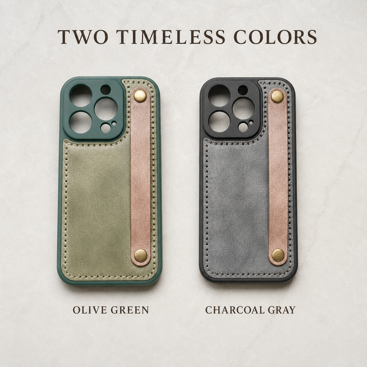 Retro Cowhide Hand Grip Phone Case