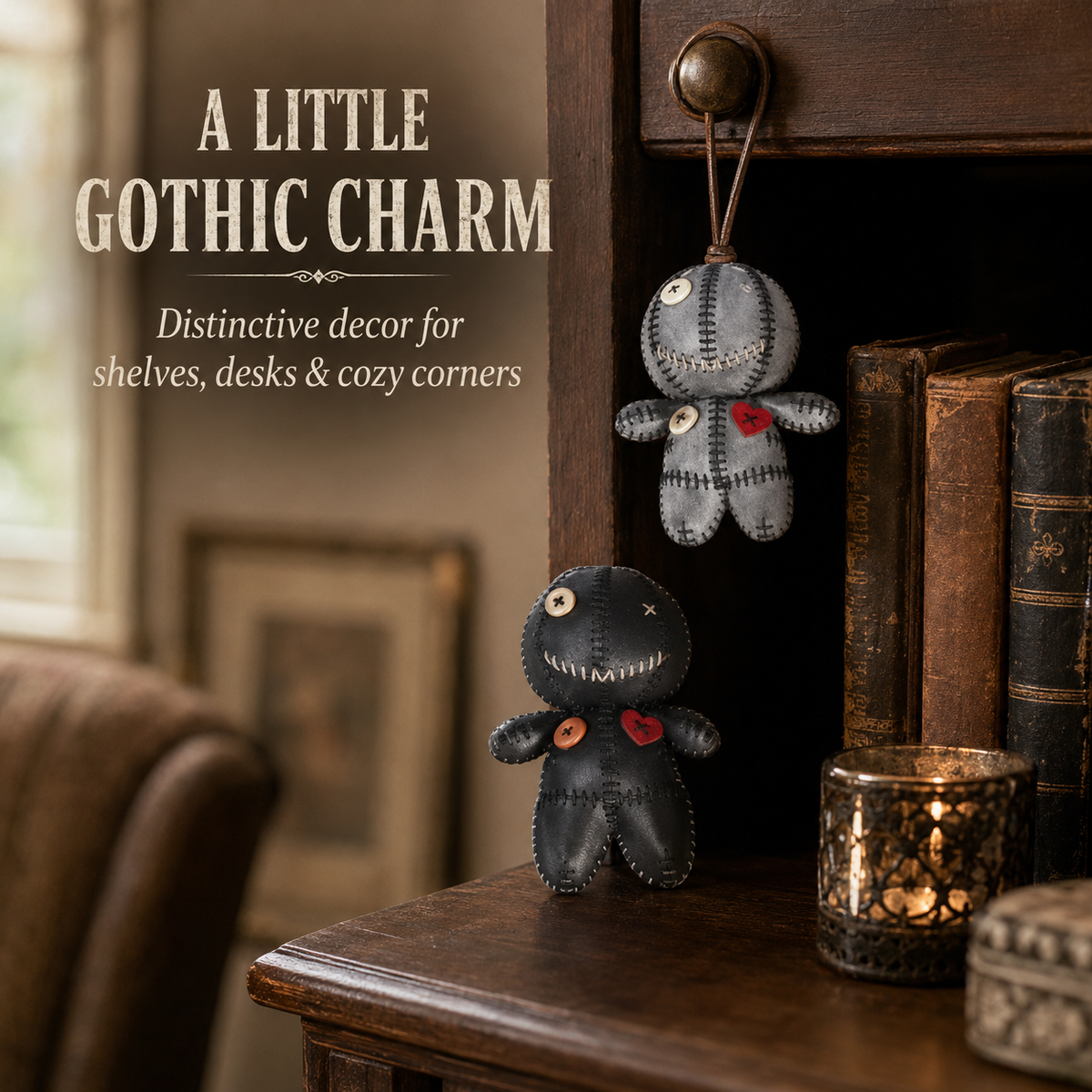 Retro Gothic Cowhide Voodoo Doll Decor Ornament