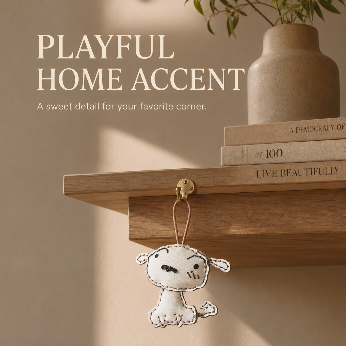 Cute Shiro Cowhide Decor Ornament