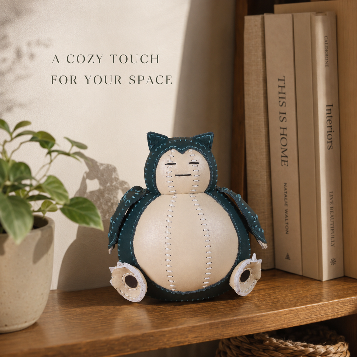 Håndlavet læder Pokémon Snorlax-ornament
