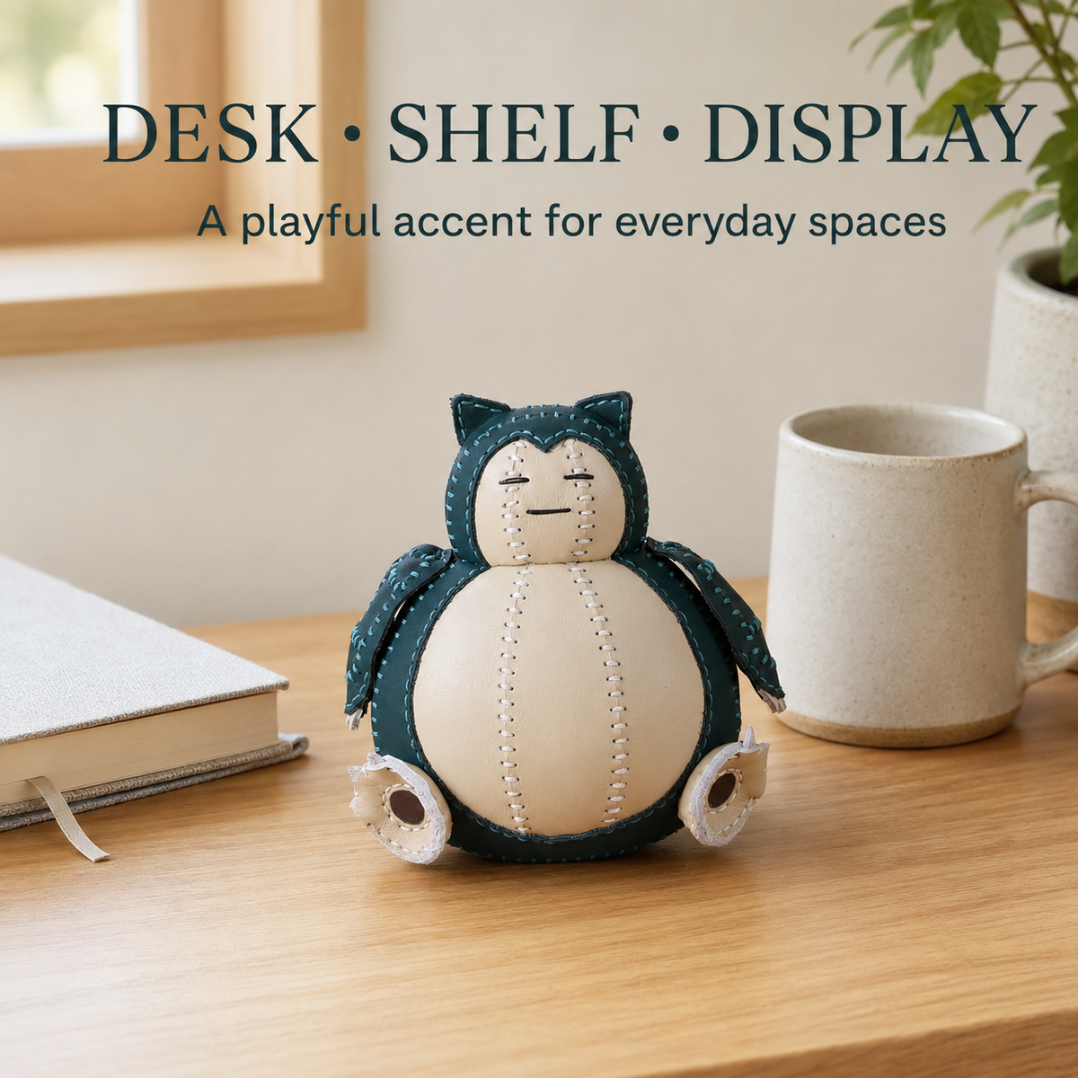 Håndlavet læder Pokémon Snorlax-ornament