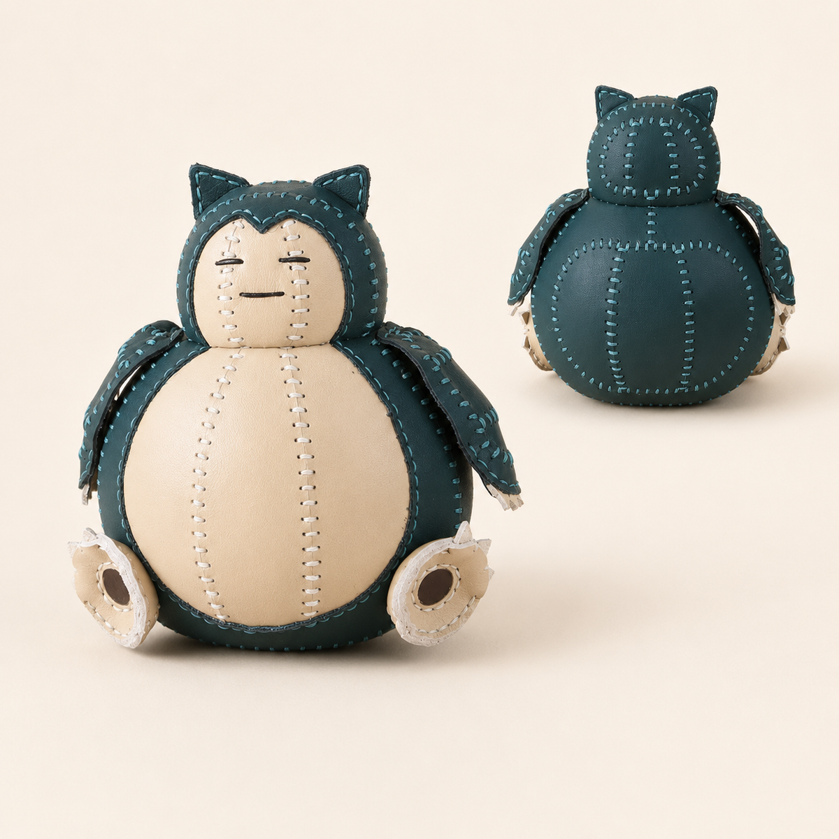 Håndlavet læder Pokémon Snorlax-ornament