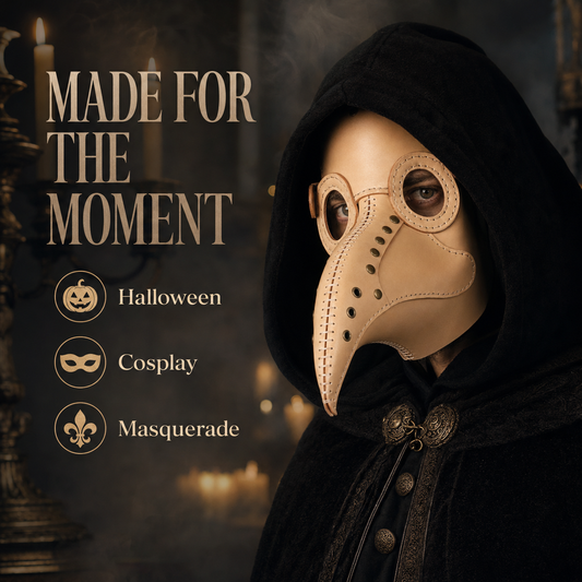 Bird Beak Plague Doctor Leather Mask