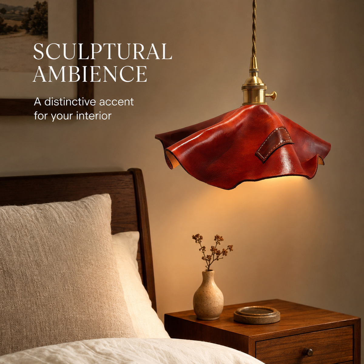 Handmade Patch Leather Pendant Lamp