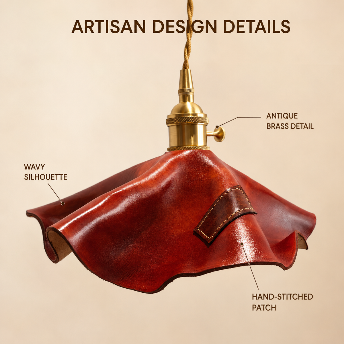 Handmade Patch Leather Pendant Lamp