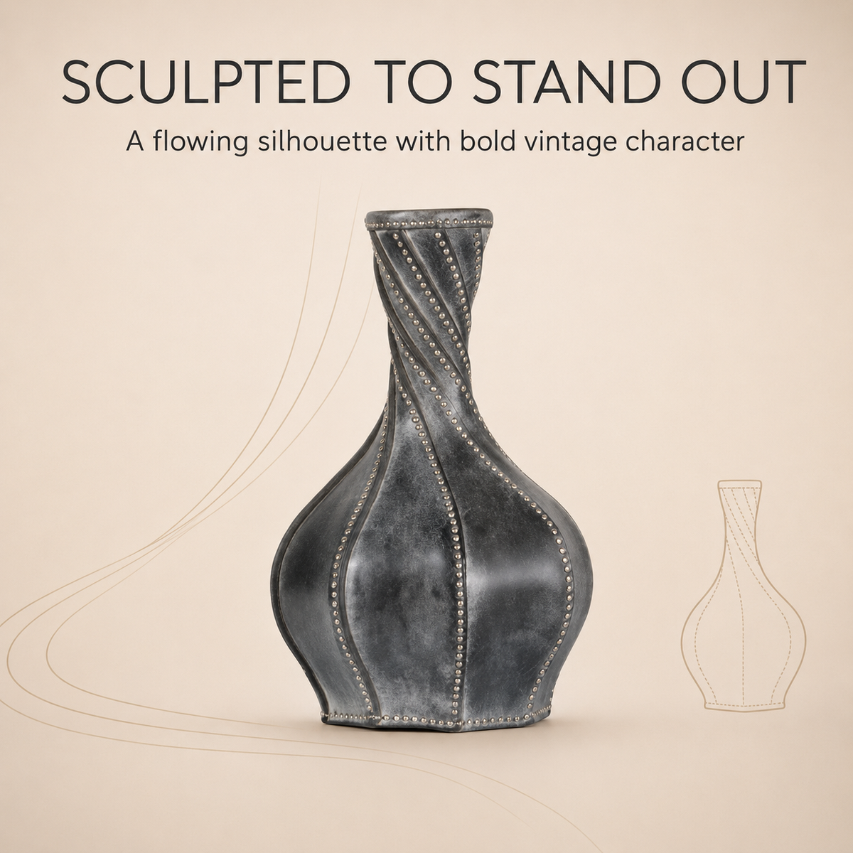 Twisted Leather Vase