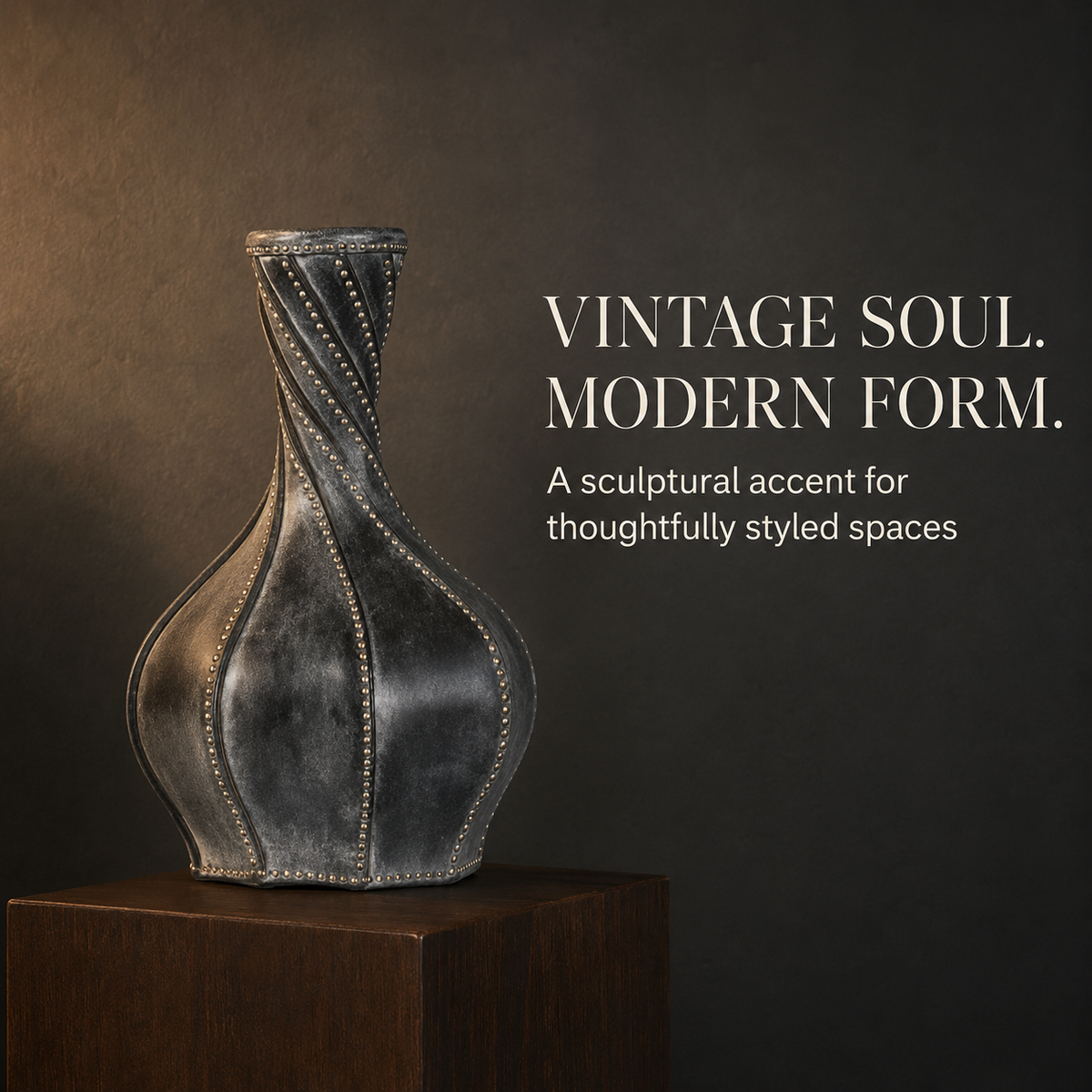 Twisted Leather Vase