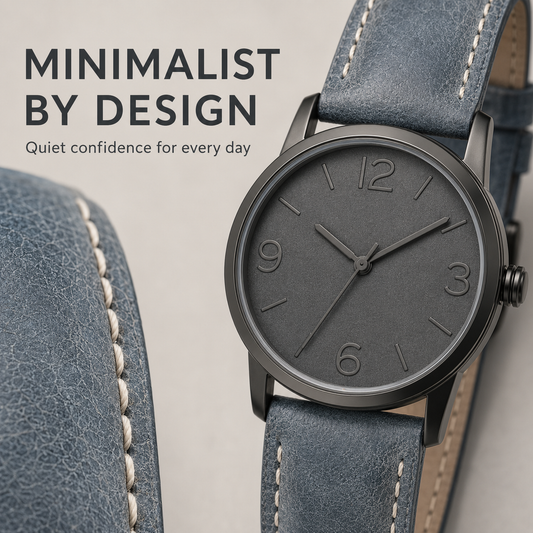 Minimal Dark Dial Casual Wristwatch