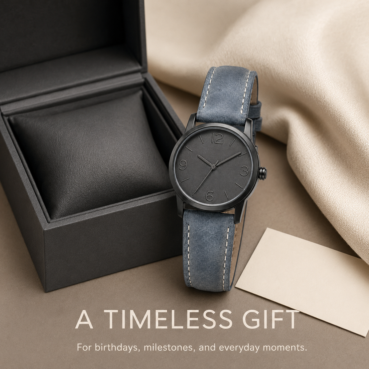 Minimal Dark Dial Casual Wristwatch