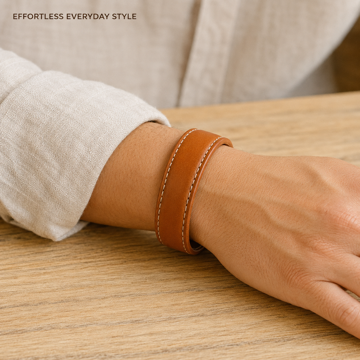 Wide Open Cuff Vegetable Tanned Leather Bracelet