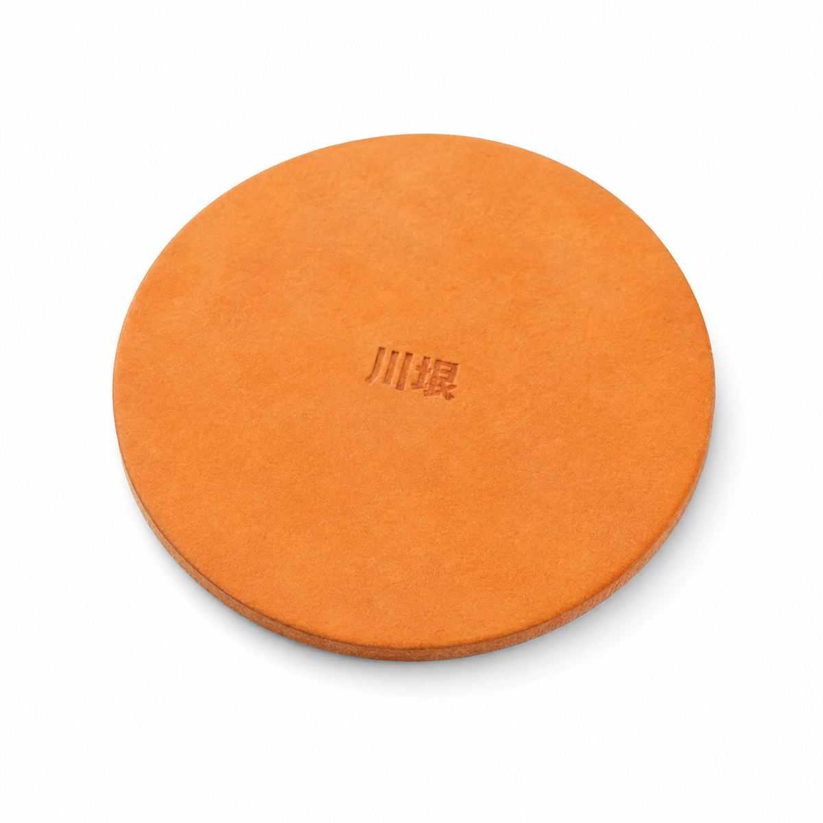 Round Vegetable Tanned Leather Coaster
