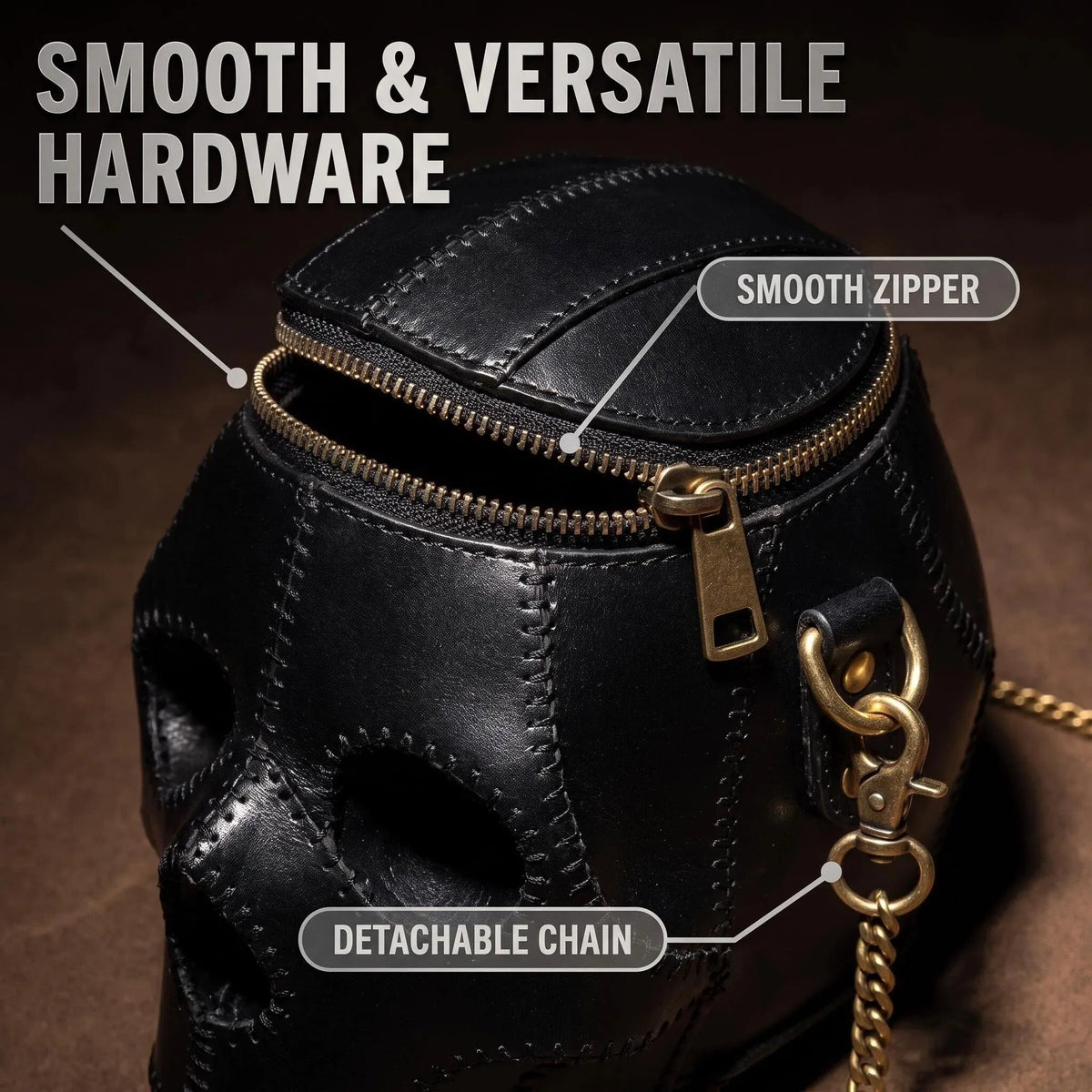 Bartero Handmade Vegetable Tanned Skull Crossbody Bag