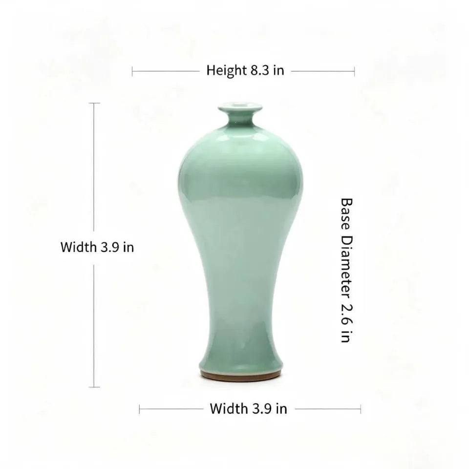 Beauty Silhouette Celadon Plum Vase
