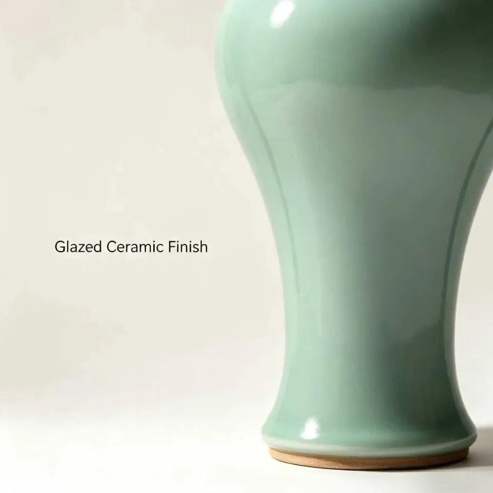 Beauty Silhouette Celadon Plum Vase