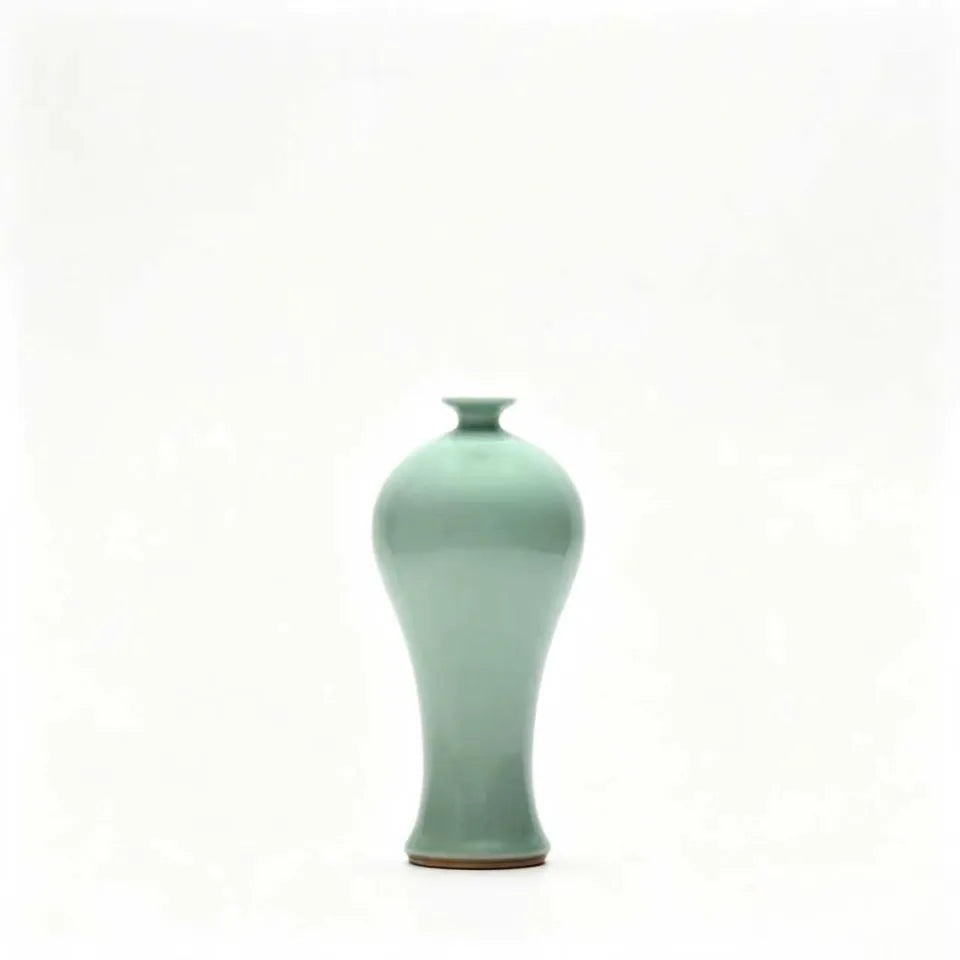 Beauty Silhouette Celadon Plum Vase